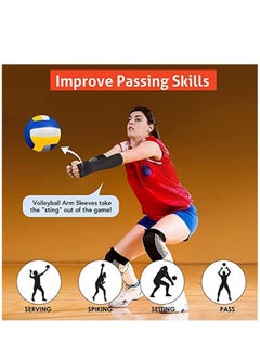 Generic 1 Pair Volleyball Arm Sleeves Passing Forearm Sleeves with Protection Pad Thumbhole Arm Sleeves for Youth Volleyball Training Protect Arms  - Image 2