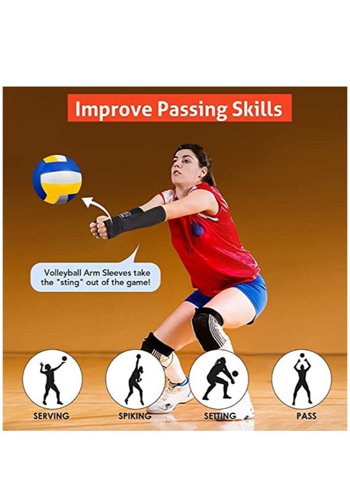 Generic 1 Pair Volleyball Arm Sleeves Passing Forearm Sleeves with Protection Pad Thumbhole Arm Sleeves for Youth Volleyball Training Protect Arms  - Image 2