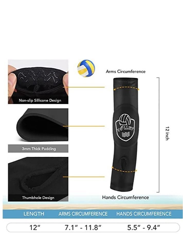 Generic - 1 Pair Volleyball Arm Sleeves Passing Forearm Sleeves with Protection Pad Thumbhole Arm Sleeves for Youth Volleyball Training Protect Arms - Image 1