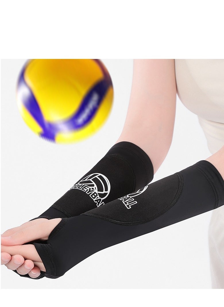Generic 1 Pair Volleyball Arm Sleeves Passing Forearm Sleeves with Protection Pad Thumbhole Arm Sleeves for Youth Volleyball Training Protect Arms  - Image 1