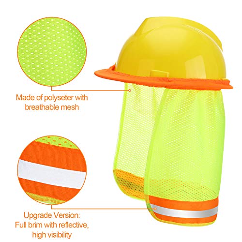 WILLBOND 2 Pieces Hard Hat Sun Neck Shield Hard Hat Sunshade High Visibility Sun Shade for Full Standard Brim Safety Helmets Construction and Landscaping - Image 2