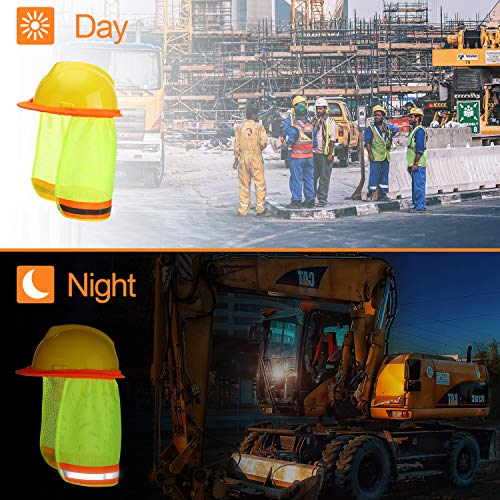 WILLBOND 2 Pieces Hard Hat Sun Neck Shield Hard Hat Sunshade High Visibility Sun Shade for Full Standard Brim Safety Helmets Construction and Landscaping - Image 4