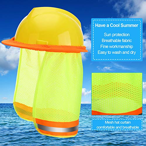 WILLBOND 2 Pieces Hard Hat Sun Neck Shield Hard Hat Sunshade High Visibility Sun Shade for Full Standard Brim Safety Helmets Construction and Landscaping - Image 3
