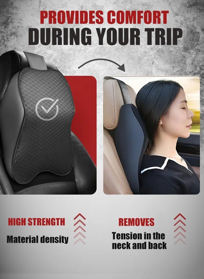 وسادة سيارة لتخفيف آلام الرقبة ودعم عنق الرحم ، وسادة رقبة سيارة رغوة النقية لمقعد السيارة مع حزام قابل للتعديل وغطاء قابل للغسل ، وسادة مسند السيارة للتصميم المريح - Image 3