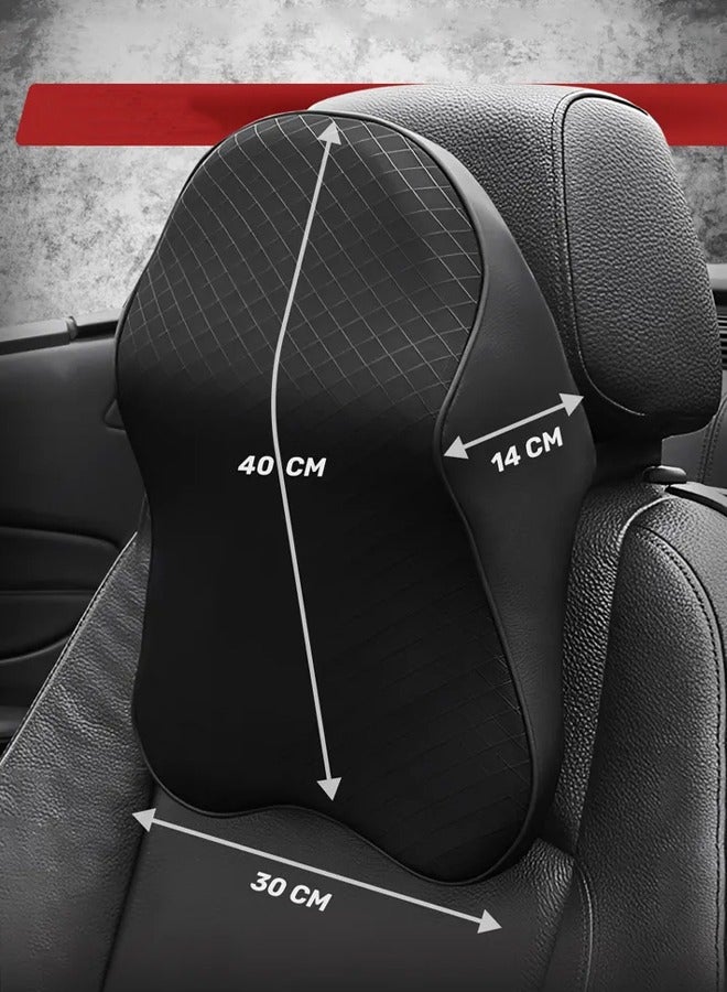 وسادة سيارة لتخفيف آلام الرقبة ودعم عنق الرحم ، وسادة رقبة سيارة رغوة النقية لمقعد السيارة مع حزام قابل للتعديل وغطاء قابل للغسل ، وسادة مسند السيارة للتصميم المريح - Image 2