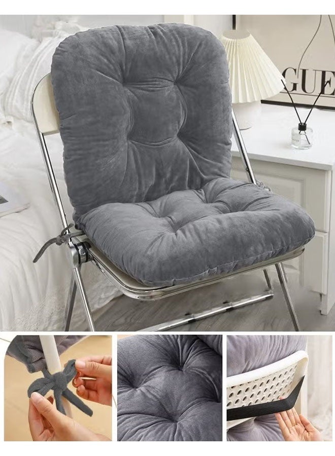 إيليلي وسادة كرسي مريحة لمقعد كرسي المكتب وسادة خياطة بلونين مع شريط تثبيت وسادة مقعد واحدة وسادة مقعد غير قابلة للانزلاق للاسترخاء في الظهر ووسادة فناء الحديقة الخارجية للمنزل والمكتب - Image 1