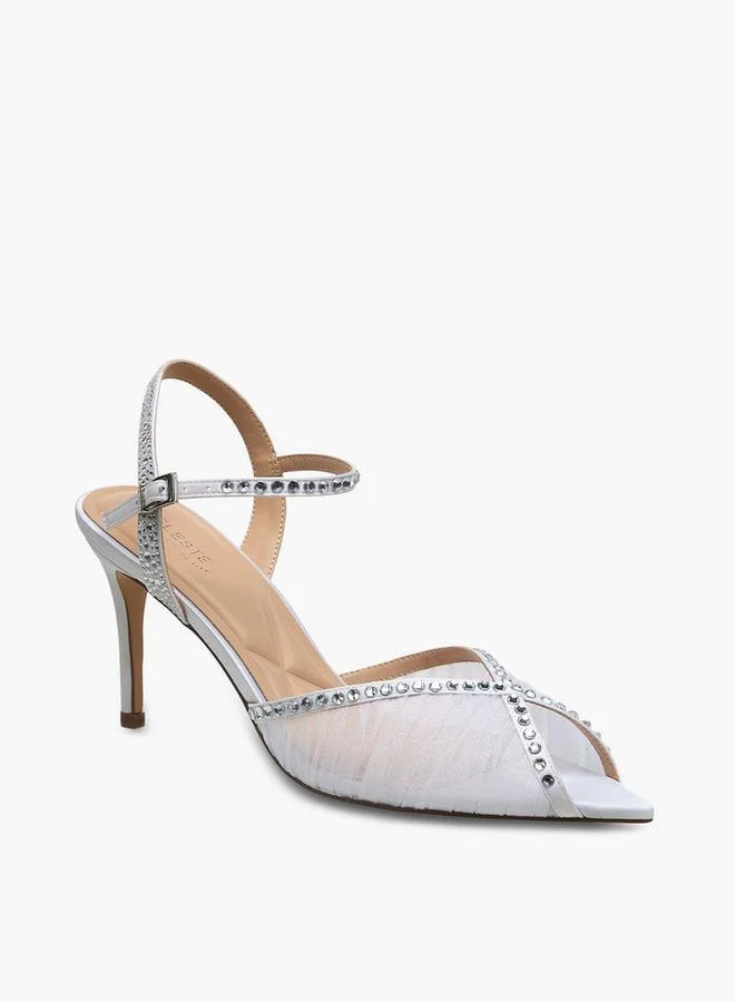 سيليست Women Stiletto Heel Ankle Strap Sandals Ramadan Collections