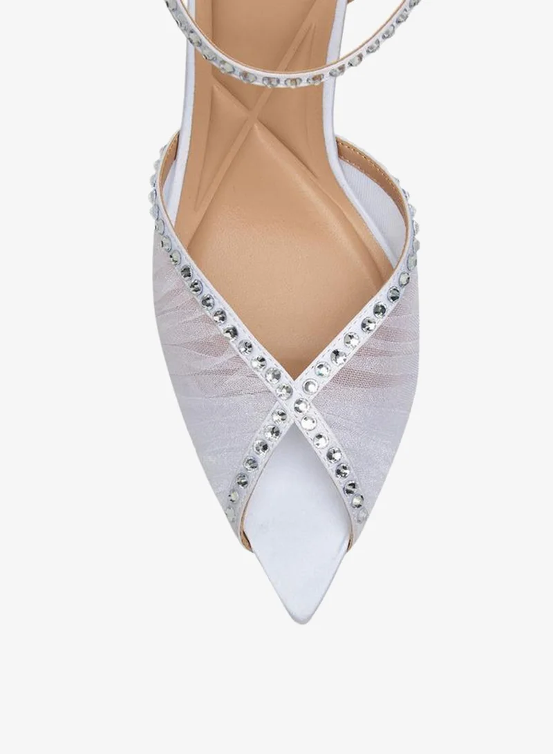 Celeste WHITE Women Stiletto Heel Ankle Strap Sandals Ramadan Collections for Women | Best Price UAE