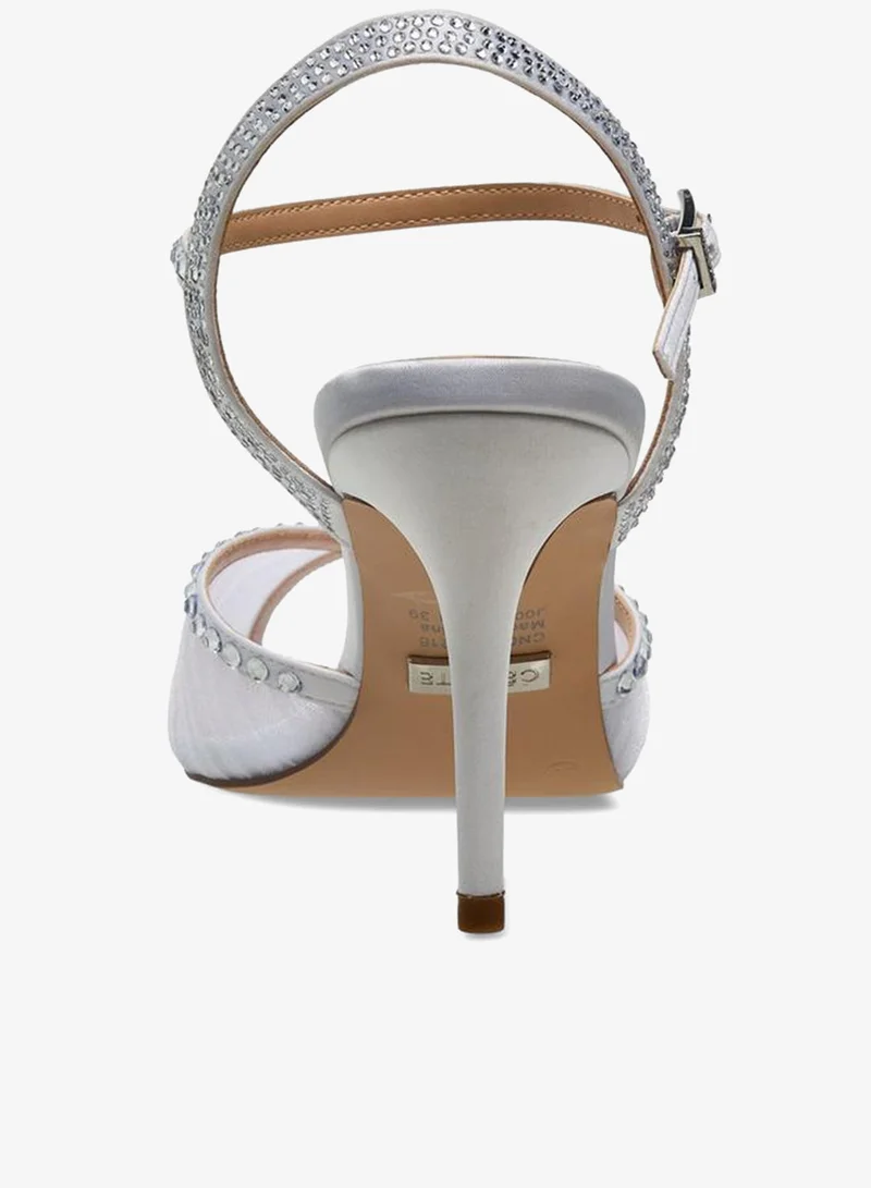 Celeste WHITE Women Stiletto Heel Ankle Strap Sandals Ramadan Collections for Women | Best Price UAE