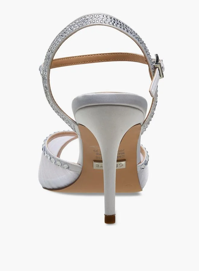 Celeste WHITE Women Stiletto Heel Ankle Strap Sandals for Women | Best Price UAE