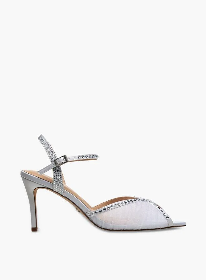 Celeste WHITE Women Stiletto Heel Ankle Strap Sandals for Women | Best Price UAE