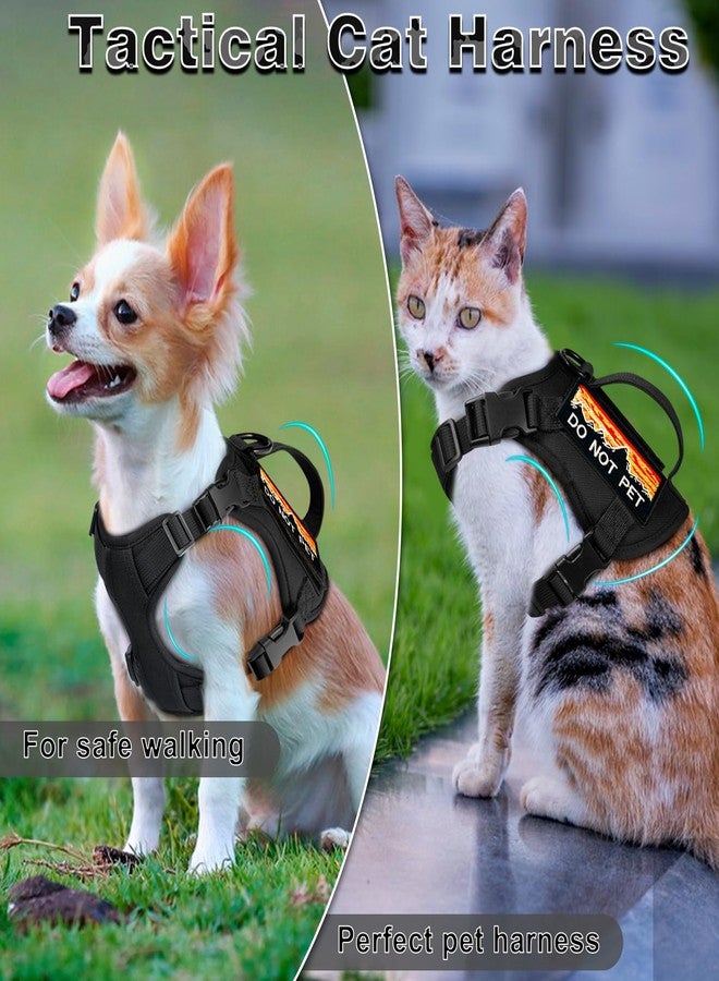 nanappice Tactical Cat Harness for Walking, Adjustable Escape Proof Pet Vest for Large Cat,Easy Control Breathable Cat Vest with Handle，Molle Patches (Black, L) - Image 3