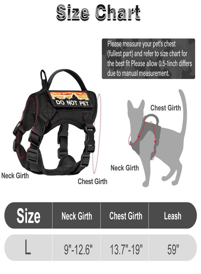 nanappice Tactical Cat Harness for Walking, Adjustable Escape Proof Pet Vest for Large Cat,Easy Control Breathable Cat Vest with Handle，Molle Patches (Black, L) - Image 5