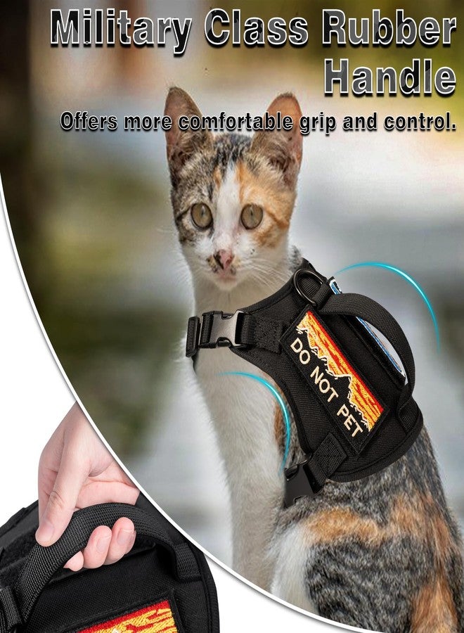 nanappice Tactical Cat Harness for Walking, Adjustable Escape Proof Pet Vest for Large Cat,Easy Control Breathable Cat Vest with Handle，Molle Patches (Black, L) - Image 2