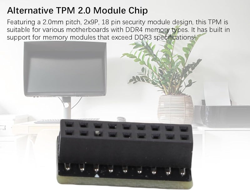 All territory compatible build TPM2.0 Module, 18Pin 2 x 10P LPC TPM 2.0 Encryption Security Module System Components for Wins 7/8.1/10/11 Stable local goods source Heavy load resistant Gulf market standard build Matte anti slip finish Moisture proof Replaceable parts Suburban residential ship Temp & permanent project compatible Simplified versatile design Precision polished solid material Global production standard crafted Stable inert material Air & land transit compatible Carefully selected solid material Longevity upgraded craftsmanship Personal & public compatible Batch uniform stable quality Multi-use well optimized build Backup reserve local stock Low wear optimized design Economical varied design options Stable base Storage burden minimized build Assorted color options - Image 2