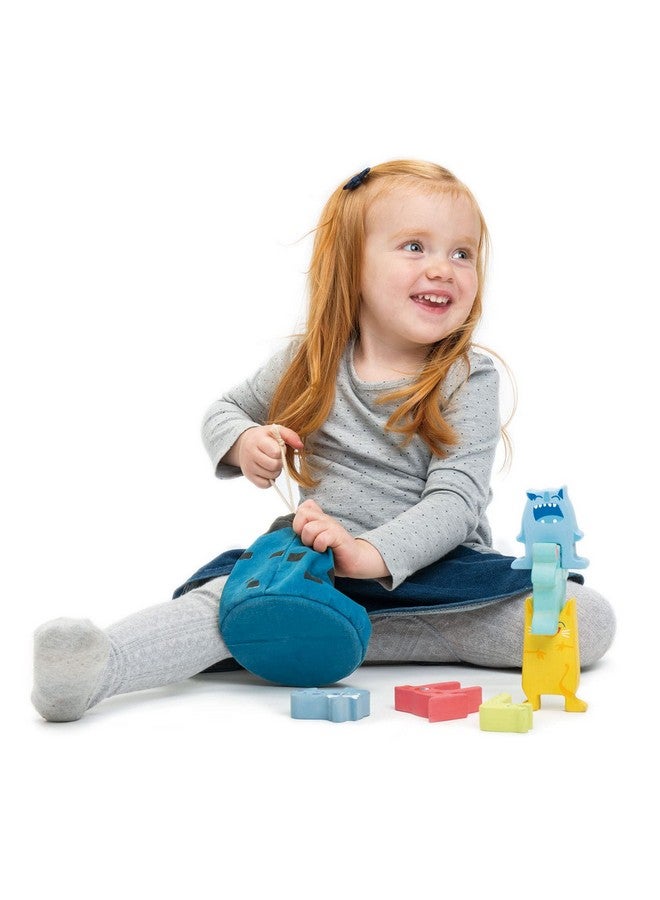 Tender Leaf Toys Monster Stacker Early Development Wooden Stacking Toy For Toddlers With Free Drawstring Bag Convenience For Storage And Travel Play For Kids Age 3+ - Image 3