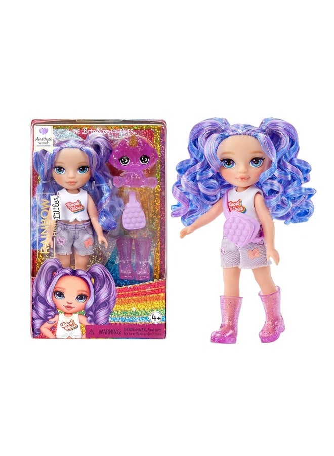 Rainbow High Littles  Amethyst Willow Purple 55 Posable Small Doll with Purse Magical Pet Dog Girls Toy Gift Kids Ages 412 Years - Image 1