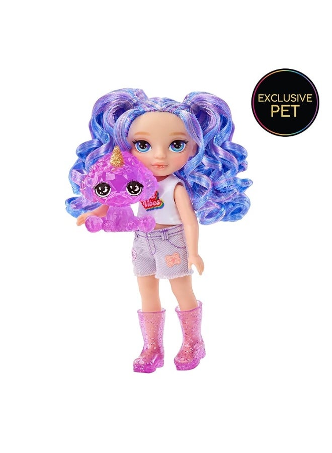 Rainbow High Littles  Amethyst Willow Purple 55 Posable Small Doll with Purse Magical Pet Dog Girls Toy Gift Kids Ages 412 Years - Image 2