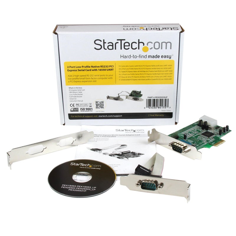 Startech.com StarTech.com 2-Port Low Profile PCI Express RS232 Serial Adapter Card, PCIe to DB9, Windows/Linux, TAA - Replaced by PEX2S953LP  - Image 4