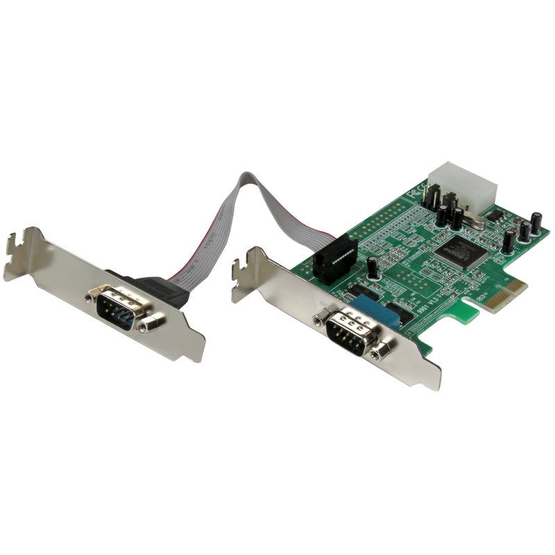 Startech.com StarTech.com 2-Port Low Profile PCI Express RS232 Serial Adapter Card, PCIe to DB9, Windows/Linux, TAA - Replaced by PEX2S953LP  - Image 1