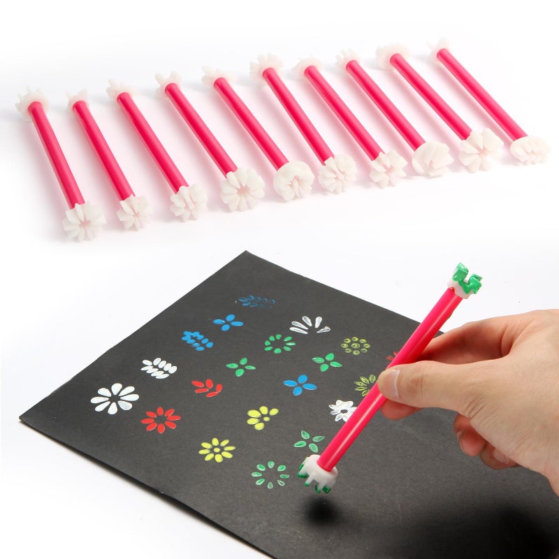 DAFENCHI Flower Floral Dotting Tools for Dot Painting 20 Shapes Dotting Pens Mandala Dot Art Tool for Rocks Embosssing Tools for Painting Dots 10 Pens
