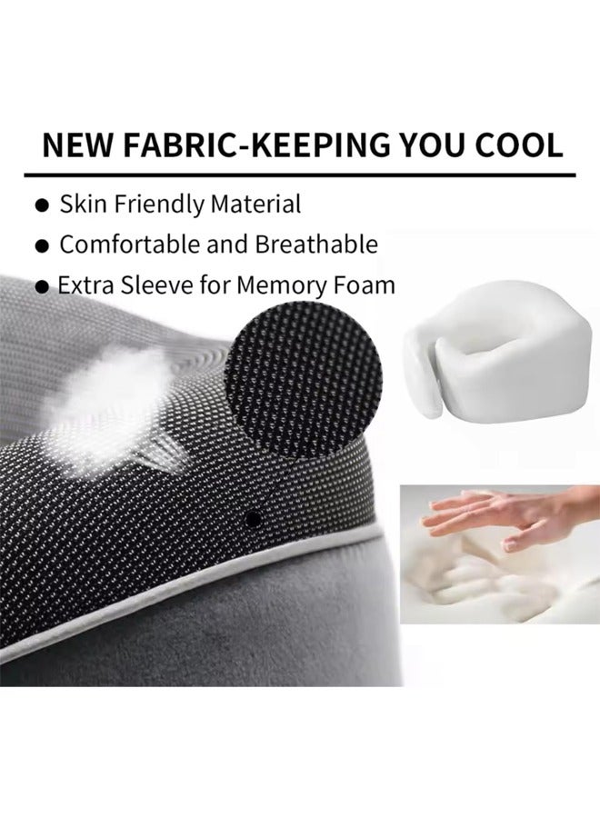 Bukela Travel Pillow for Airplane, 100% Memory Foam Neck Pillow, 360° Adjustable, Ergonomic Design & Portable Travel Accessory for Flights, Car & Home Travel Pillow Set With Carry Bag and Eye Mask - Image 5
