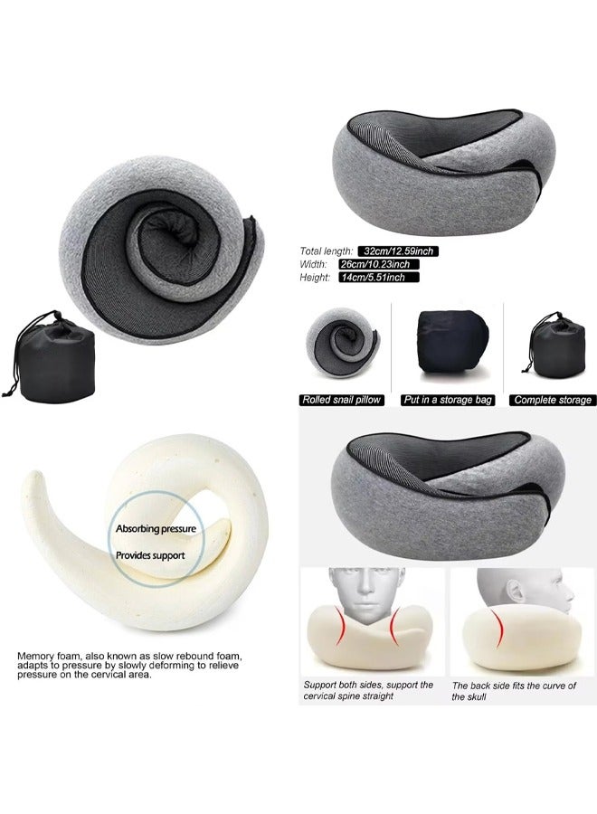 Bukela Travel Pillow for Airplane, 100% Memory Foam Neck Pillow, 360° Adjustable, Ergonomic Design & Portable Travel Accessory for Flights, Car & Home Travel Pillow Set With Carry Bag and Eye Mask - Image 4