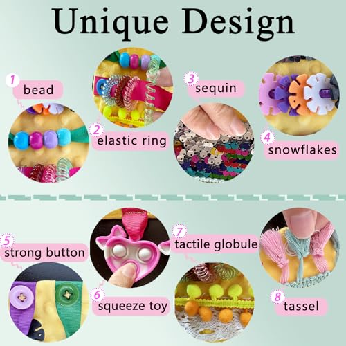 Okueejur Sensory Toys for Alzheimer Patients for Therapy and Anxiety Relief Autistic Dementia Sensory Toy Fidget Wrist Cuff ASD ADHD OCD (Orange) - Image 5