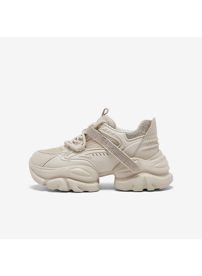 Basto  Autumn Dad Sneakers Outdoor Sports Thick Sole Height Increasing Women's Casual Shoes D3717cm5 Apricot 39 - Image 1