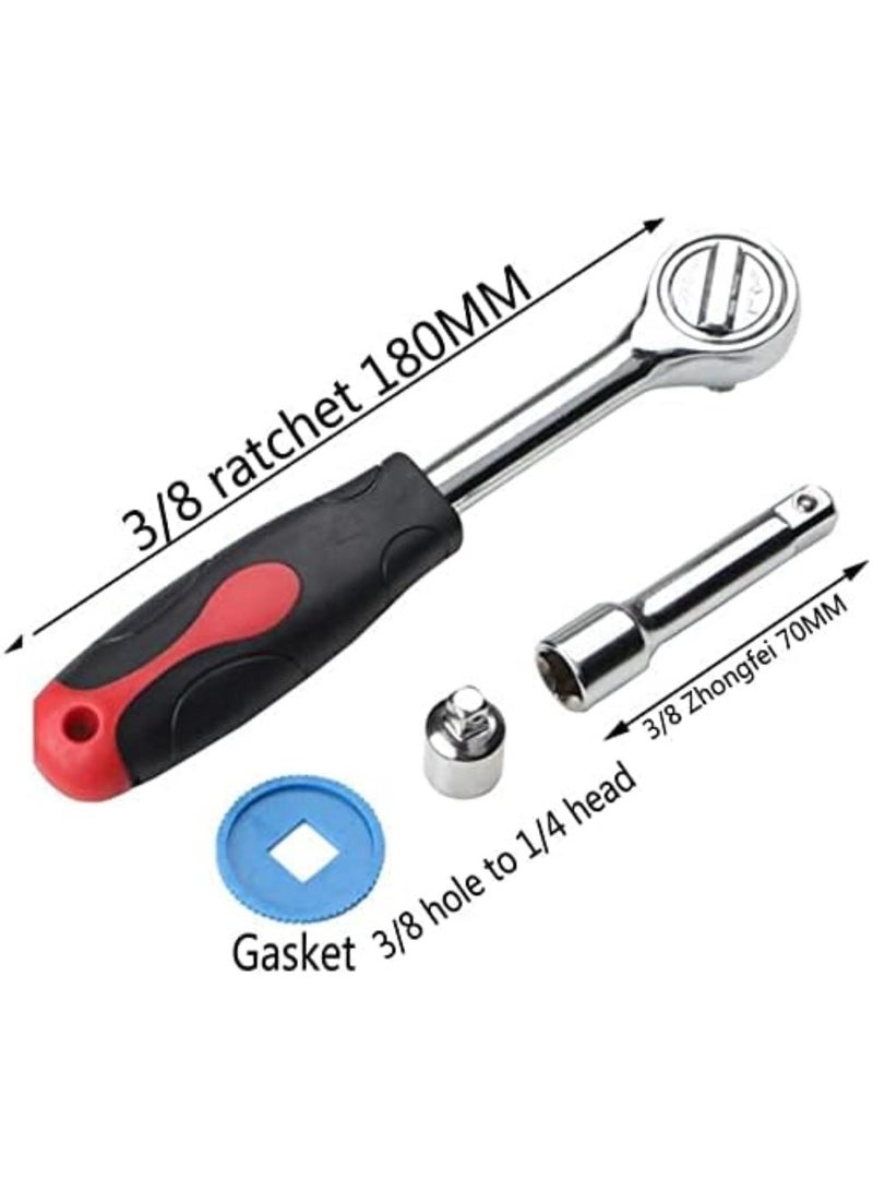 GGOOT Ratchet Wrench Socket Wrench Set Tool Set Torque Wrench Combination Bit Household Hardware Tools a Set Socket Car Repair Tool Ratchet Set 40Pcs 1108  - Image 3
