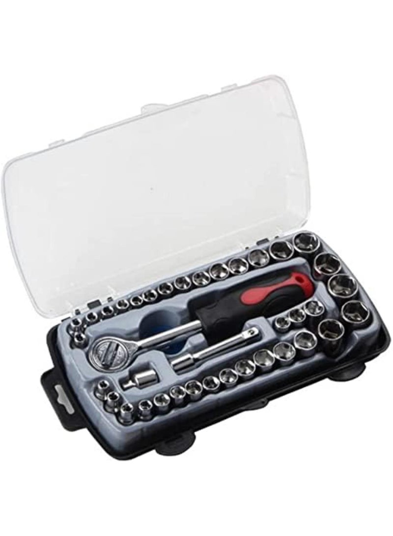 GGOOT Ratchet Wrench Socket Wrench Set Tool Set Torque Wrench Combination Bit Household Hardware Tools a Set Socket Car Repair Tool Ratchet Set 40Pcs 1108  - Image 1