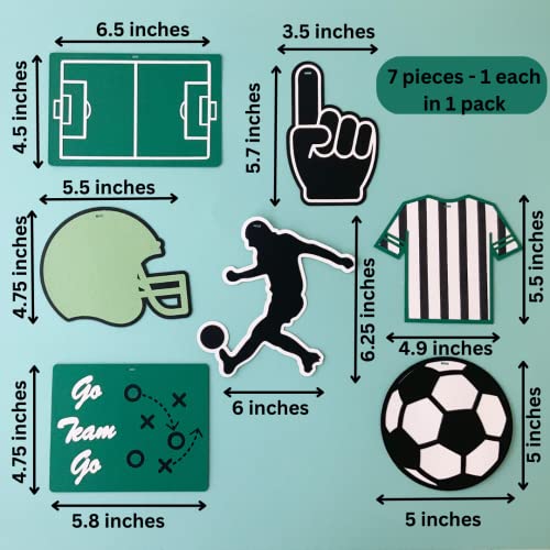 Pinfliers Football Theme Birthday Decoration, Paper Hanging, Soccer, Sports, Game Bday Decoration Items for Boys, 7 Pieces, Ceiling Hangings Decor/Swirls for Burthday Decoration, Green - Image 2