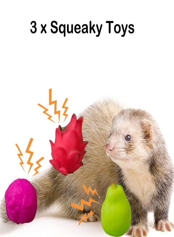 Fejapa 12 pcs Ferret Squeaky Toys Balls Squeaker Toys Teething Chewing Toy Colorful Bouncy Rubber Bell Balls Mylar Crinkle Interactive Sound Exercise Scratch Chew Toy for Ferrets Pet Cat Dog - Image 3