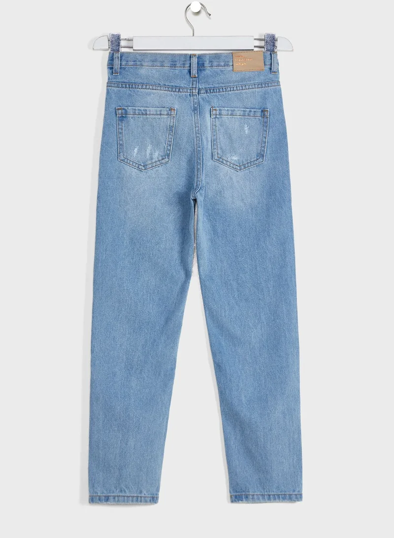 MINOTI Girls Light Basic Mom Jean