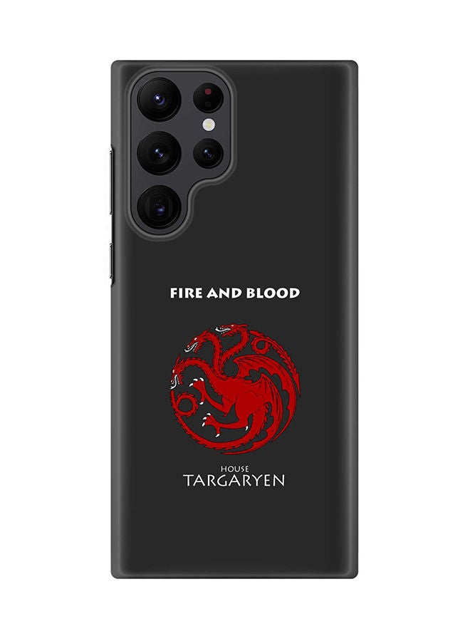 Stylizedd Case for Samsung Galaxy S22 Ultra 5G Snap Case Slim Snap Classic Series Shield Matte Finish Print - GOT House Targaryen