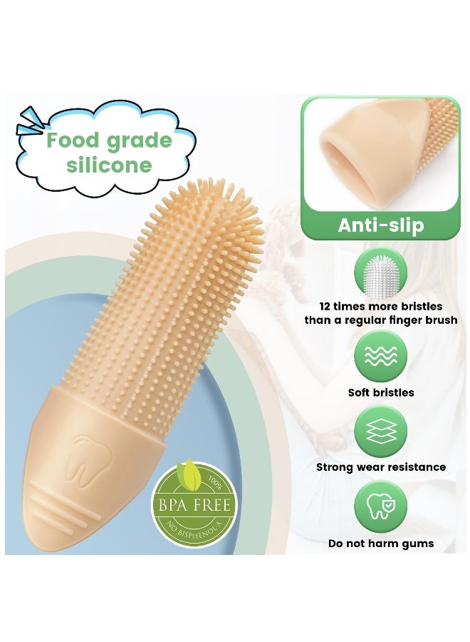 Generic Dog Toothbrush, 4 Pack Dog Tooth Brush, 360° Cleaning Finger Toothbrush for Dogs, Food Grade Silicone Dog Finger Toothbrush Fits Most Fingers, Toothbrush for Dogs & Cats Dental Care  - Image 3