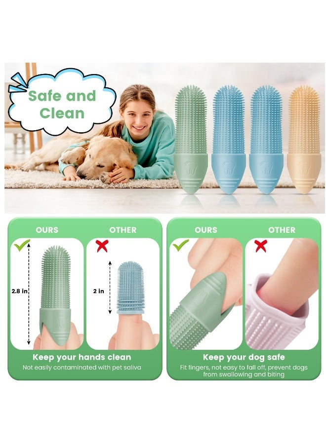 Generic Dog Toothbrush, 4 Pack Dog Tooth Brush, 360° Cleaning Finger Toothbrush for Dogs, Food Grade Silicone Dog Finger Toothbrush Fits Most Fingers, Toothbrush for Dogs & Cats Dental Care  - Image 5