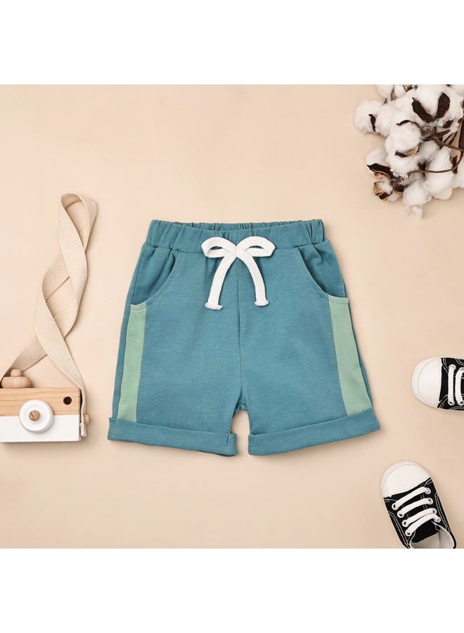 FOCUTEBB Toddler Boy Clothes Baby Boys Summer Outfits Patchwork Short Sleeve T-Shirt Shorts Set Summer Clothes Set 12M-4T, Light Green, 3-4 years - Image 5