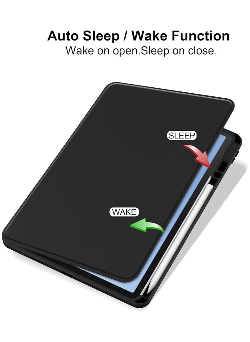 Case Compatible with Huawei MatePad 11.5 S (2024)/MatePad Air 2023/MatePad 11.5 2023 with Pencil Holder, Clear Back Case 360 Degree Swivel Stand Cover with Auto Sleep/Wake
