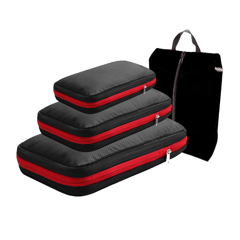 Double-Layer Compression Storage Bag Travel Storage Bag Luggage Storage Bag with Shoe Bag Travel Storage Bag Set - Image 3