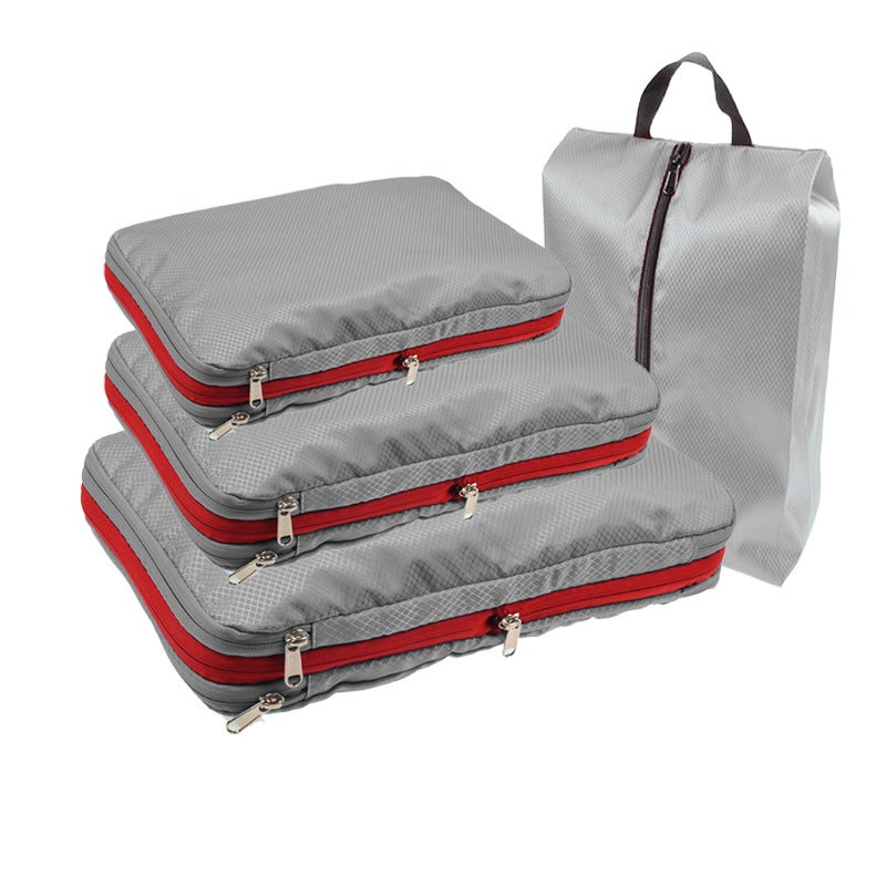 Double-Layer Compression Storage Bag Travel Storage Bag Luggage Storage Bag with Shoe Bag Travel Storage Bag Set - Image 5