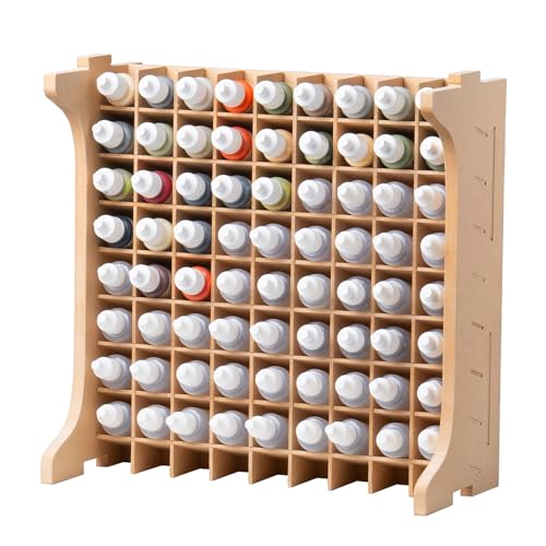 Bucasso Large Capacity Plastic Model Tool Storage Paint Rack Holds 72 Pieces Compatible with Vallejo Modular Paint Rack MDF Material GK12 - Image 1