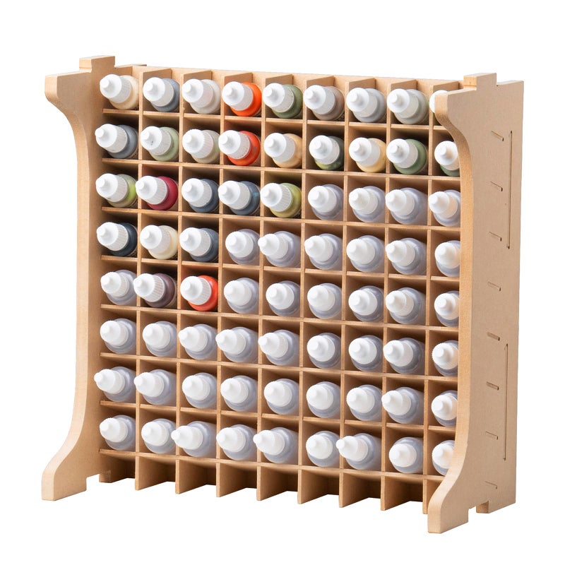 Bucasso Large Capacity Plastic Model Tool Storage Paint Rack Holds 72 Pieces Compatible with Vallejo Modular Paint Rack MDF Material GK12 - Image 2