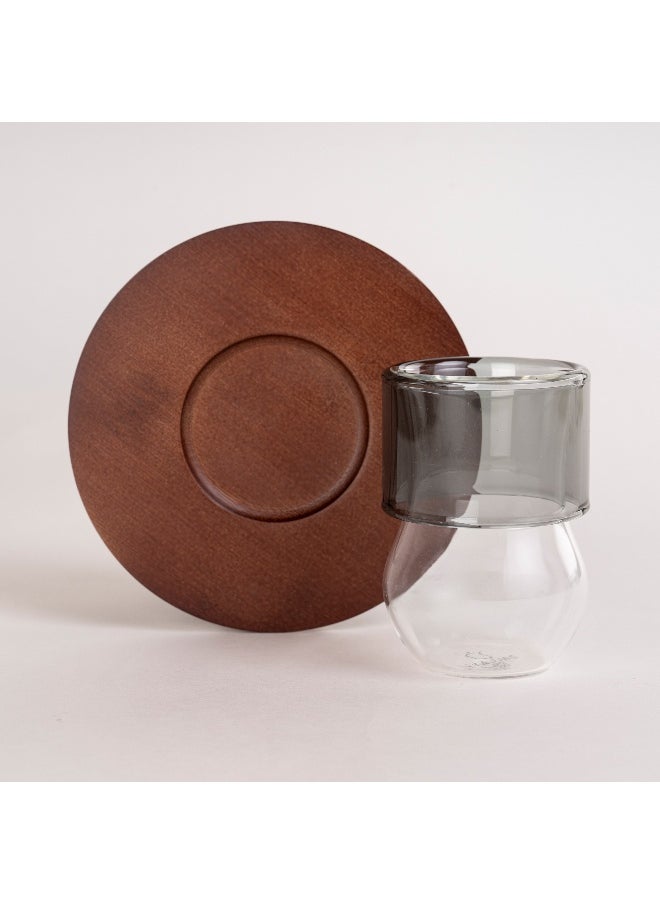 Dallaty Dallaty TEA SET 12PCS, TEA CUP &SAUCER GLASSS/WOOD  - Image 1