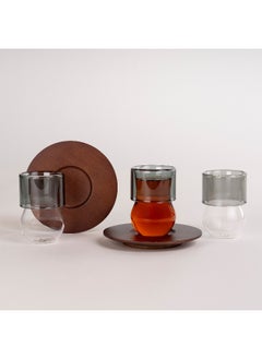Dallaty Dallaty TEA SET 12PCS, TEA CUP &SAUCER GLASSS/WOOD  - Image 4