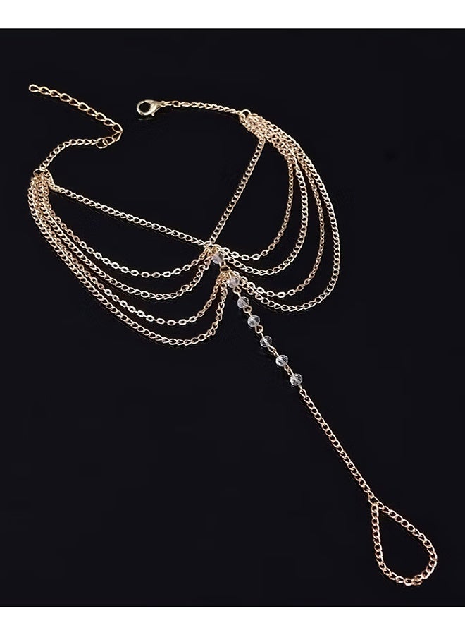 Happy D Multi-Layer Metal Ankle Bracelet - Image 3