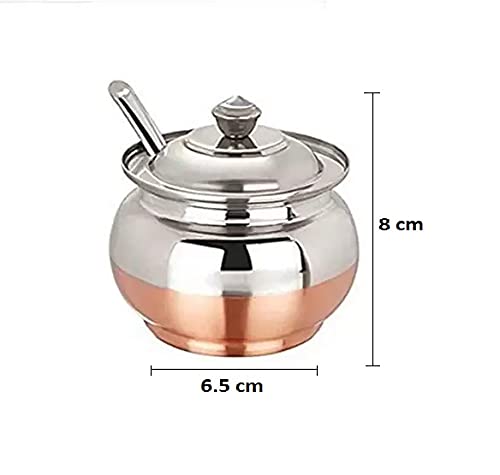 MARWALL Multipurpose Stainless Steel Copper Bottom Ghee Pot 150ml - Image 4
