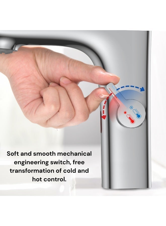 B Bagno Infrared Sensor Basin Mixer - Automatic Hands-Free Smart Faucet (Solid Brass, AC/DC Dual Power) - Image 4