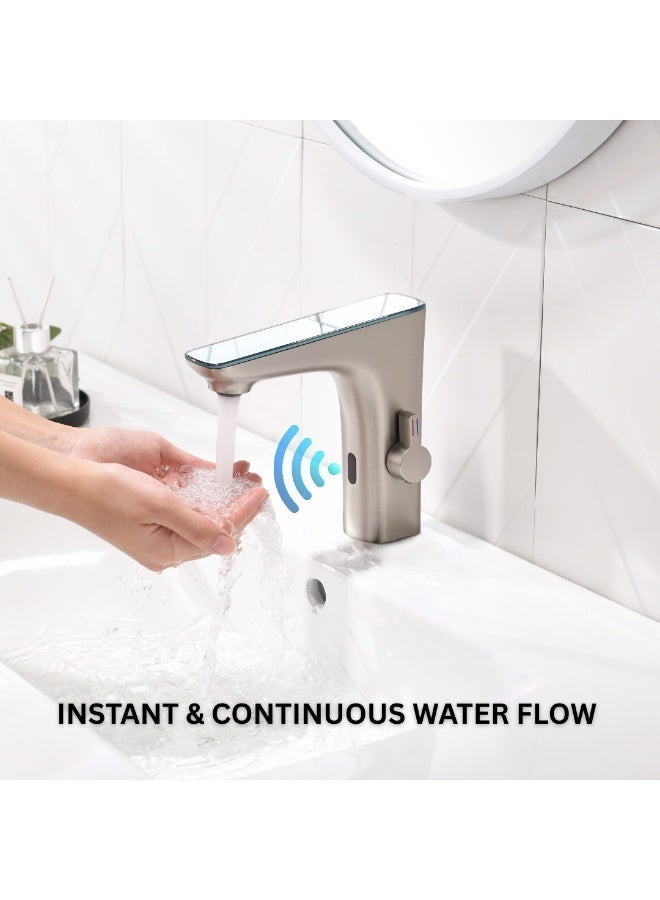 B Bagno Infrared Sensor Basin Mixer - Automatic Hands-Free Smart Faucet (Solid Brass, AC/DC Dual Power) - Image 5