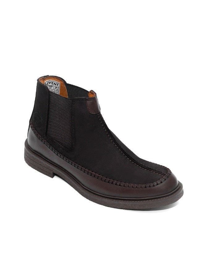 Levent Genuine Leather Men Chelsea Boot - Brown - Image 1